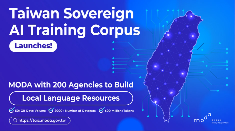 Taiwan Sovereign AI Training Corpus Goes Online! MODA Collaborates with 200 Agencies to Create Local Language Resources